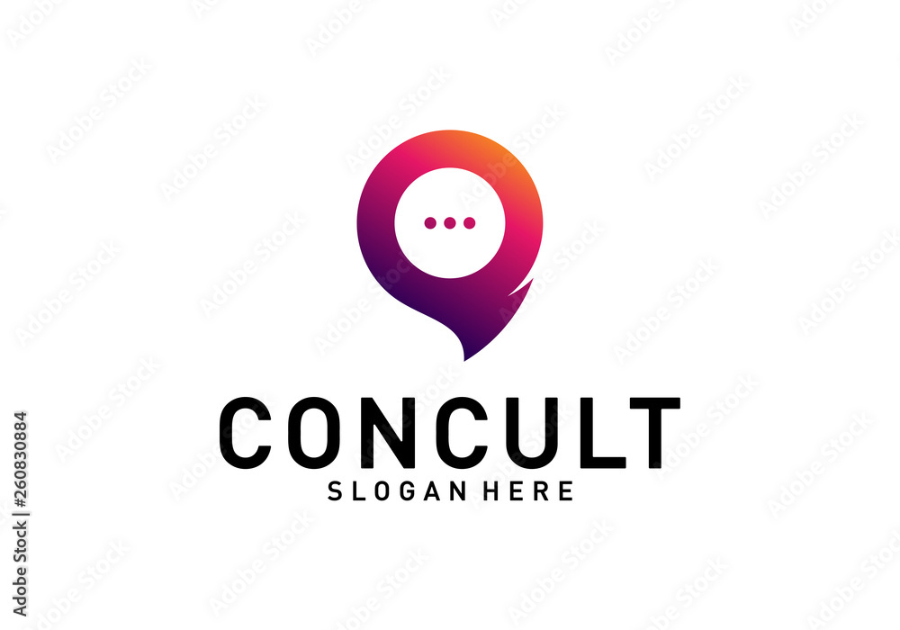 Business Consulting Logo Concept. App Chat Talk Bubble Logo Vector. Icon Symbol Business Consulting Logo Concept. App Chat Talk Bubble Logo Vector. Icon Symbol