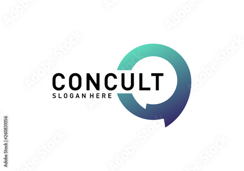 Business Consulting Logo Concept. App Chat Talk Bubble Logo Vector. Icon Symbol