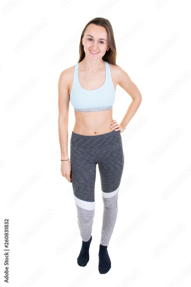 full length beautiful fitness woman with perfect body wearing sport clothes for gym training girl full length beautiful fitness woman with perfect body wearing sport clothes for gym training girl