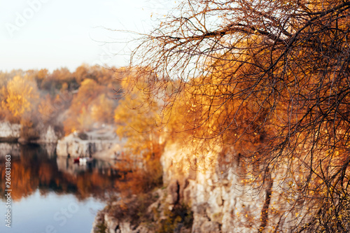 Twardowski Rocks Park, an old flooded stone mine, in Krakow, Poland. photo