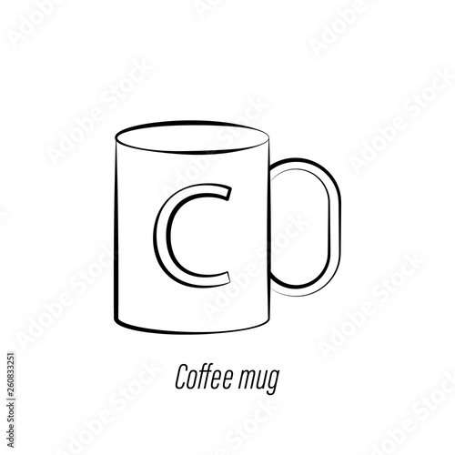 coffee mug hand draw icon. Element of coffee illustration icon. Signs and symbols can be used for web, logo, mobile app, UI, UX
