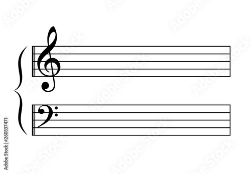 Blank music staff vector illustration