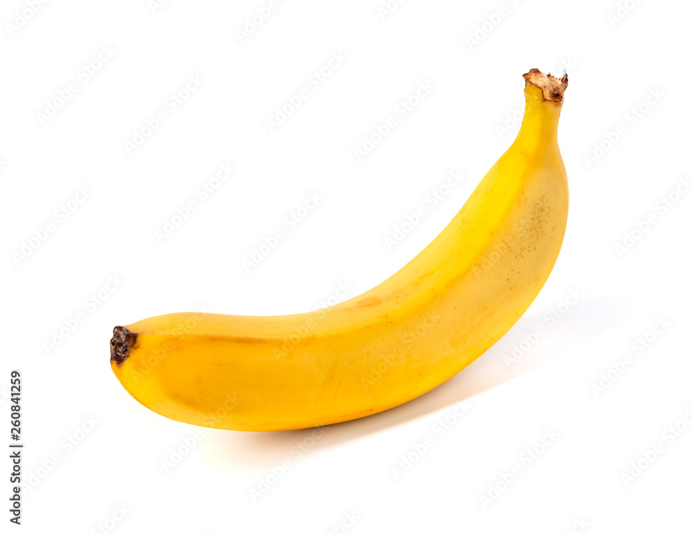 Single banana isolated on white background, healthy food Single banana isolated on white background, healthy food