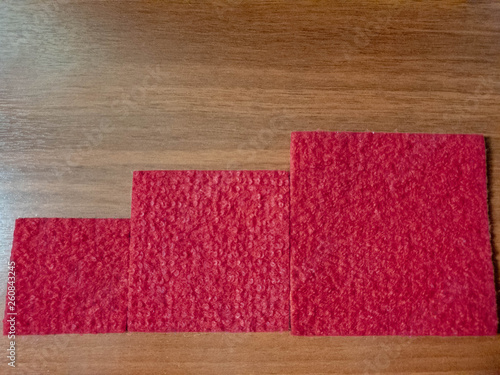 The in Multicolored a geometric shapes in close-up