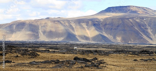 desert road to Herdubreid Mountain  Highlands  Iceland