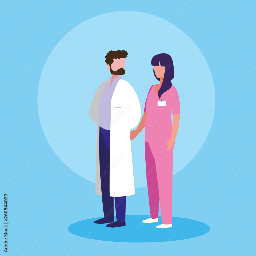 couple of doctors professionals avatar character couple of doctors professionals avatar character