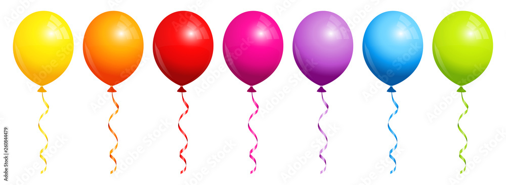 Luftballons Bunt Regenbogen Stock Vector | Adobe Stock