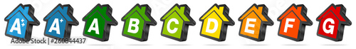 Energie Haus Icons Schwarz/Bunt