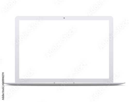 White laptop mockup. Realistic vector