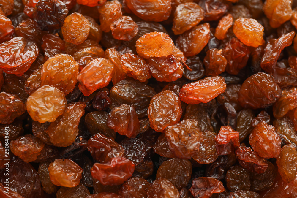 Delicious dried grape raisins as background, closeup Delicious dried grape raisins as background, closeup