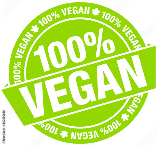 Button Banner "100% Vegan" Grün Flat