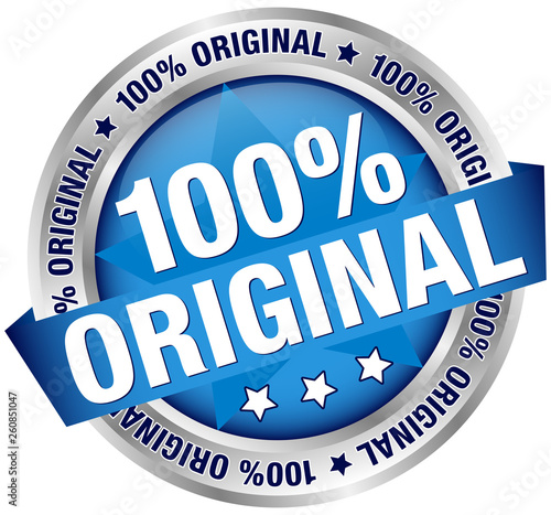 Button "100% Original" Banner Blau/Silber