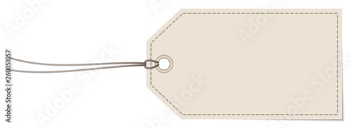 Etikett Beige Naht Horizontal