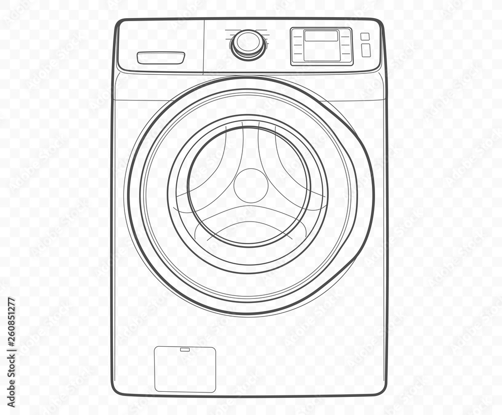 Easy Way to Draw a Washing Machine || Drawing a Washing Machine for  Beginners - YouTube