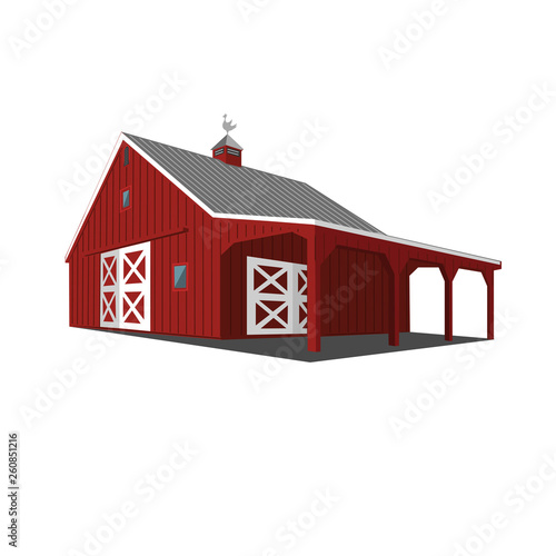 Wooden barn vector illustration. Farm structure icon