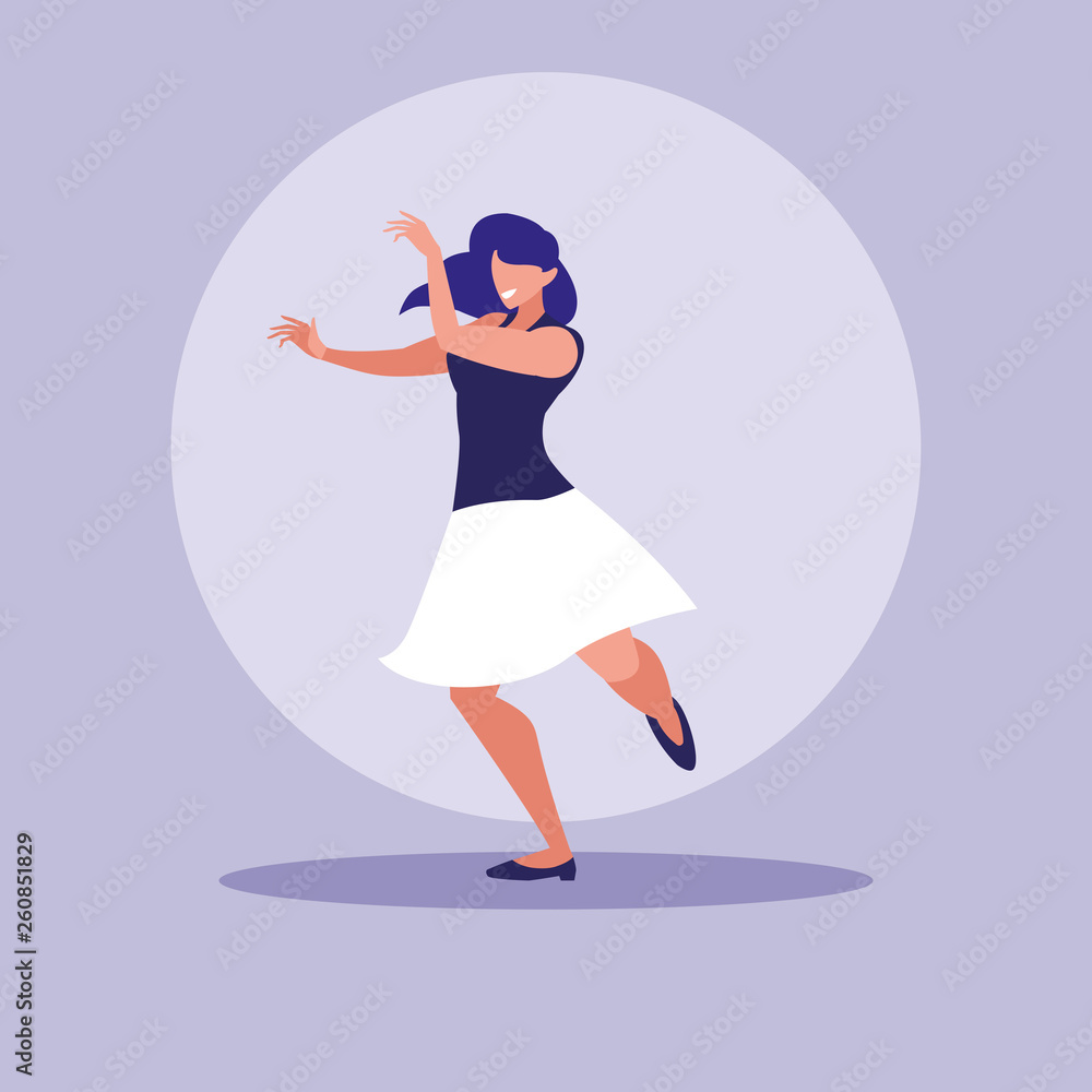 woman dancing avatar character woman dancing avatar character