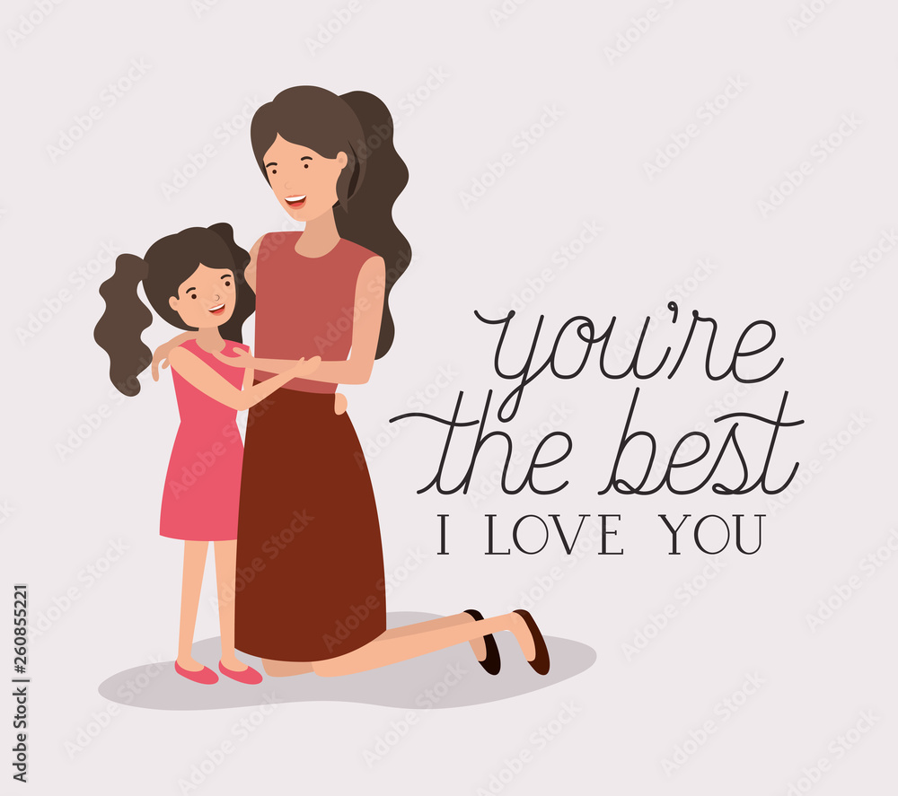 mothers day card with mother and daughter leafs crown mothers day card with mother and daughter leafs crown