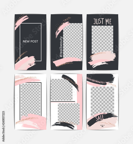 Trendy layout templates for social media stories, mobile apps, banner or flye...