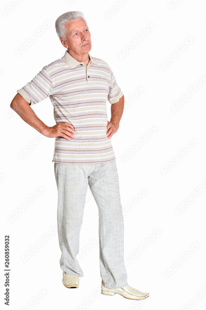 Senior man posing isolated on white background, full length Senior man posing isolated on white background, full length