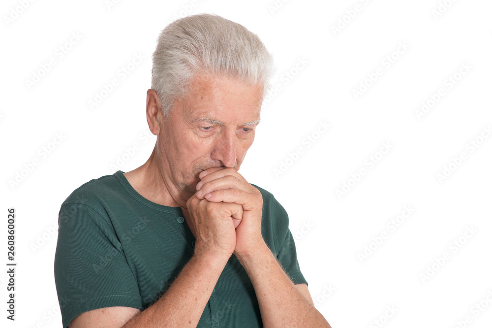 Portrait of confident senior man on white background Portrait of confident senior man on white background