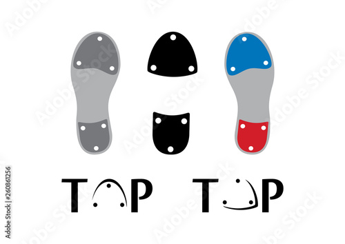 Tap dance shoes soles icon set vector. Dancing tap shoes design element isolated on a white background