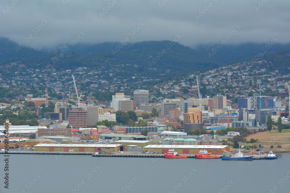 Hobart skyline Tasmania Australia