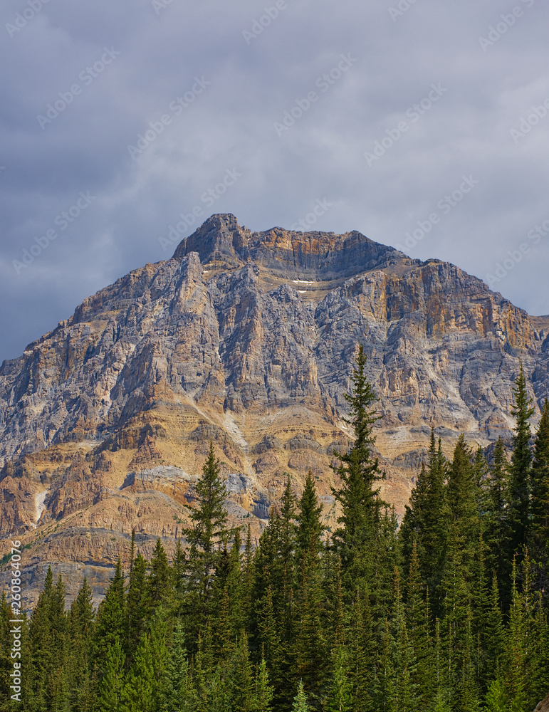 Surrounded by mountains and lakes in Rocky mountain ( Canadian Rockies ). Near Calgary. Portrait, fine art. Jasper, Yoho and Banff National Park. Alberta, British Columbia, Canada: August 4, 2018