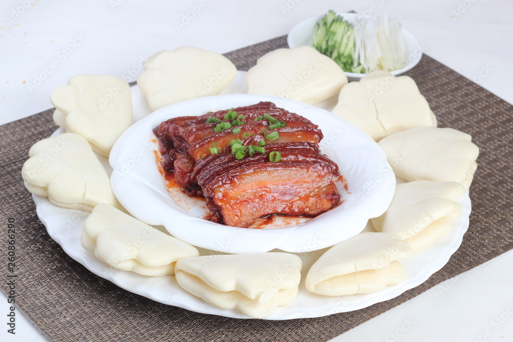 grilled pork steak with vegetables
