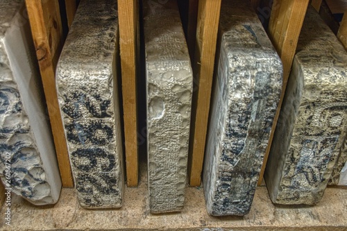 Fotografia Limestone Tablets used in Lithography Printing