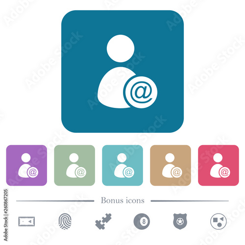 Send user data as email flat icons on color rounded square backgrounds photo