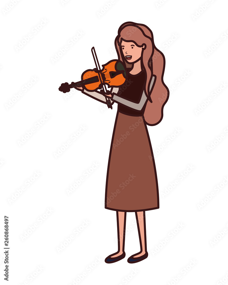 Fototapeta premium young woman with violin character