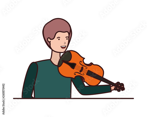 young man with violin character