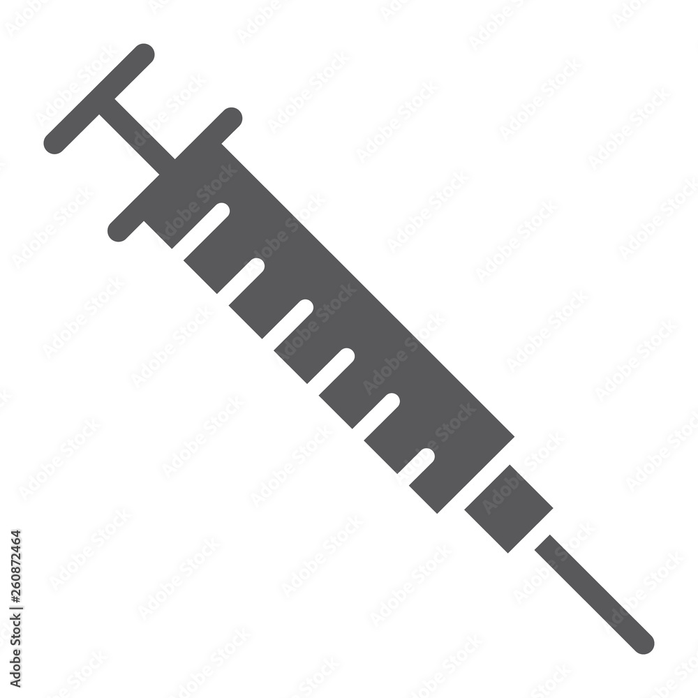 Syringe glyph icon, medicine and hospital, needle sign, vector graphics, a solid pattern on a white background. Syringe glyph icon, medicine and hospital, needle sign, vector graphics, a solid pattern on a white background.