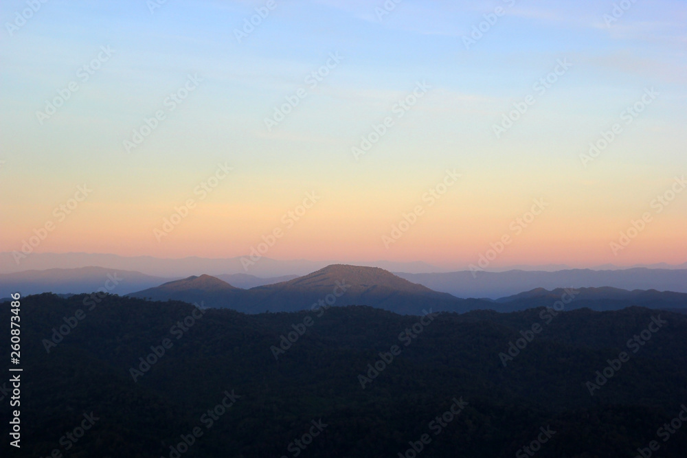 beautiful mountain hills with beautiful sky background
