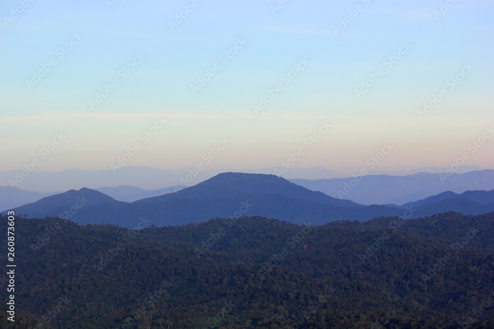 beautiful mountain hills with beautiful sky background