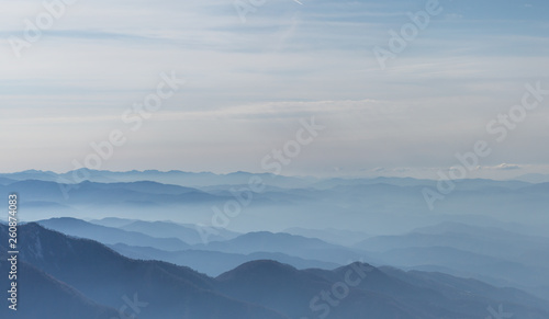Blue Pastel Mountain Landscape Japan