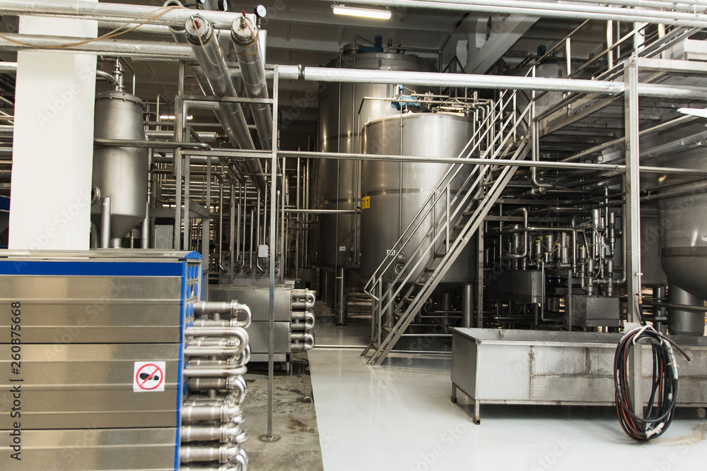 Production of beer, juice, fluids in metal tanks, pipes. Industry