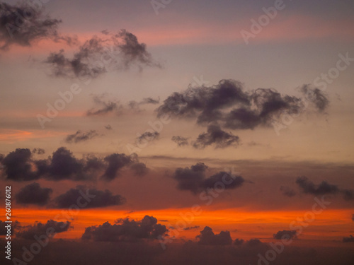 Beautiful, multi-colored clouds at sunset. Ko Phangan.Thailand.