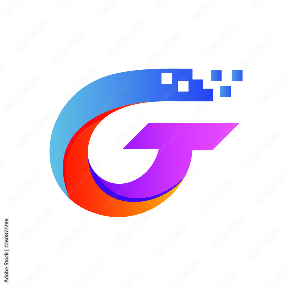 Letter G Tech Pixel Logo Vector Letter G Tech Pixel Logo Vector