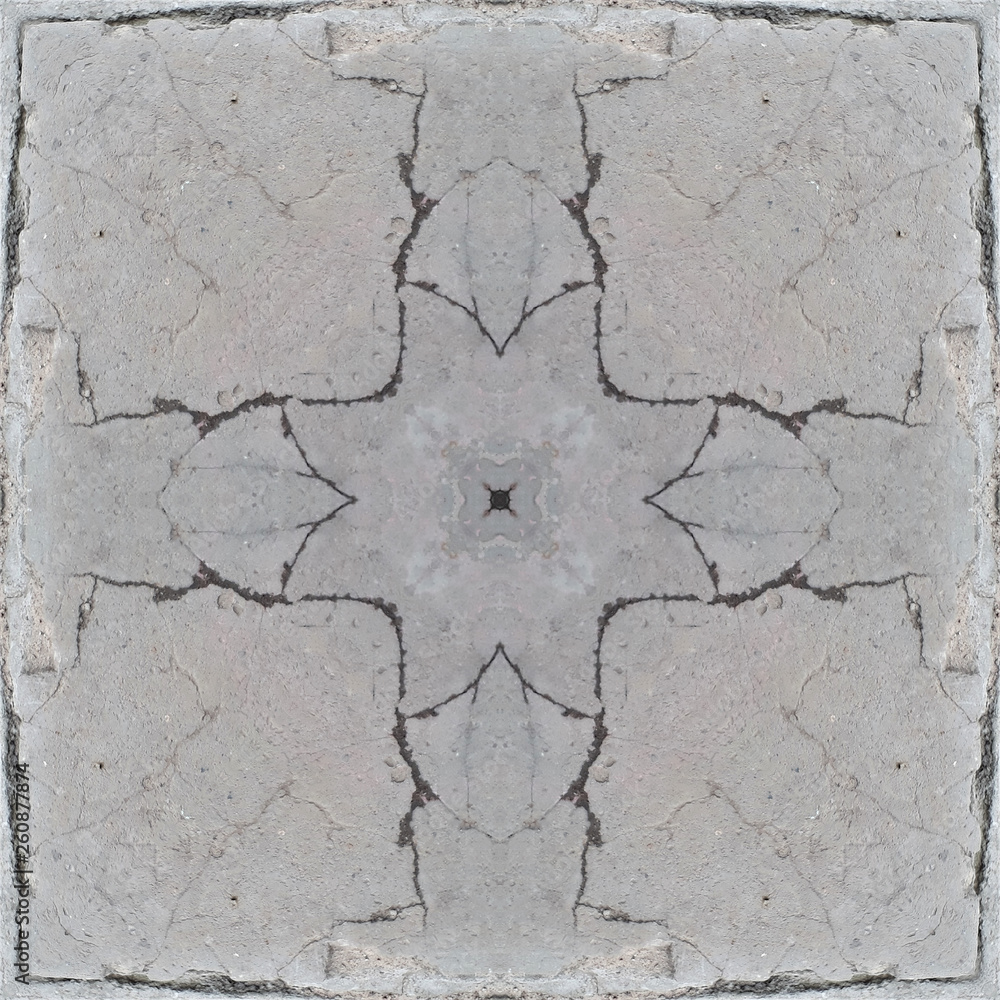 Obraz premium Pattern, square from a photo of a concrete wall with cracks