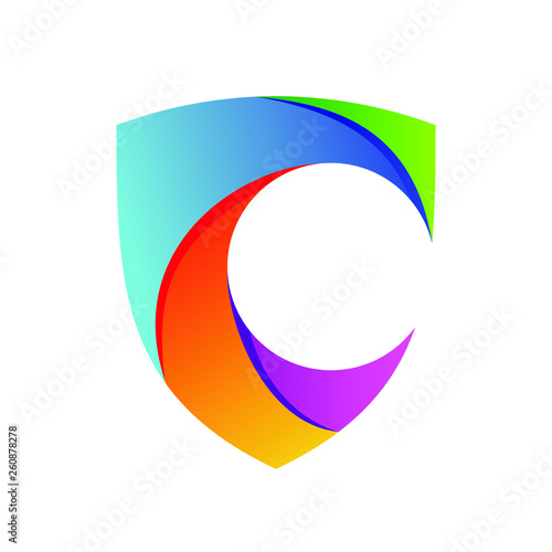 Letter C Shield Logo Vector