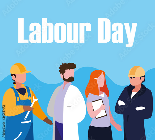 labour day celebration with group professionals