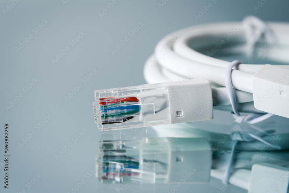 Internet cables closeup