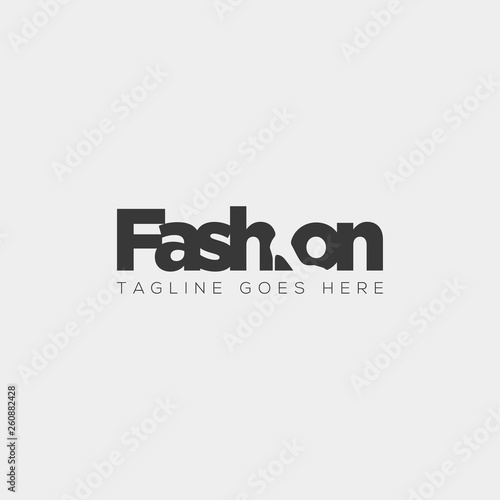 fashion shoe with simple flat negative logo type vector illustration