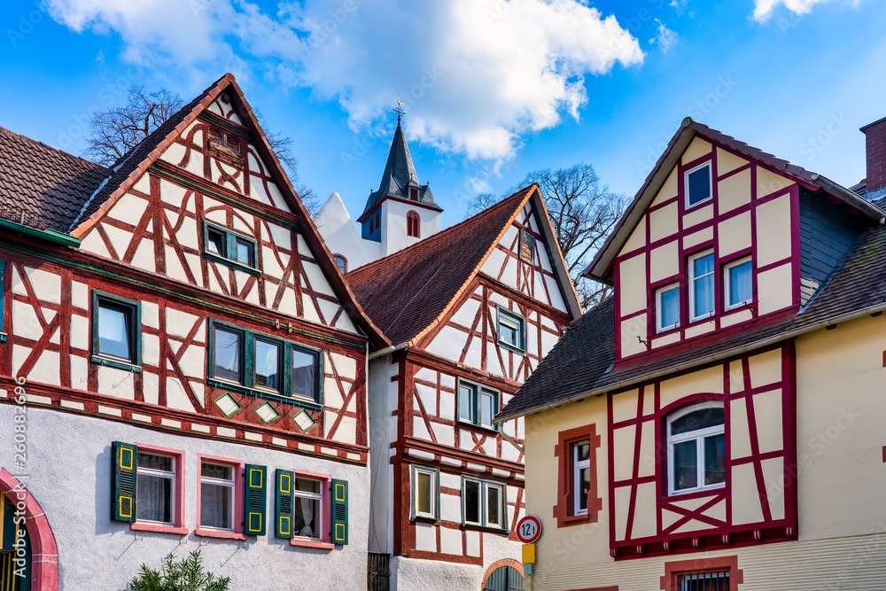Beautiful half timbered in Zwingenberg on the Bergstrasse, Germany