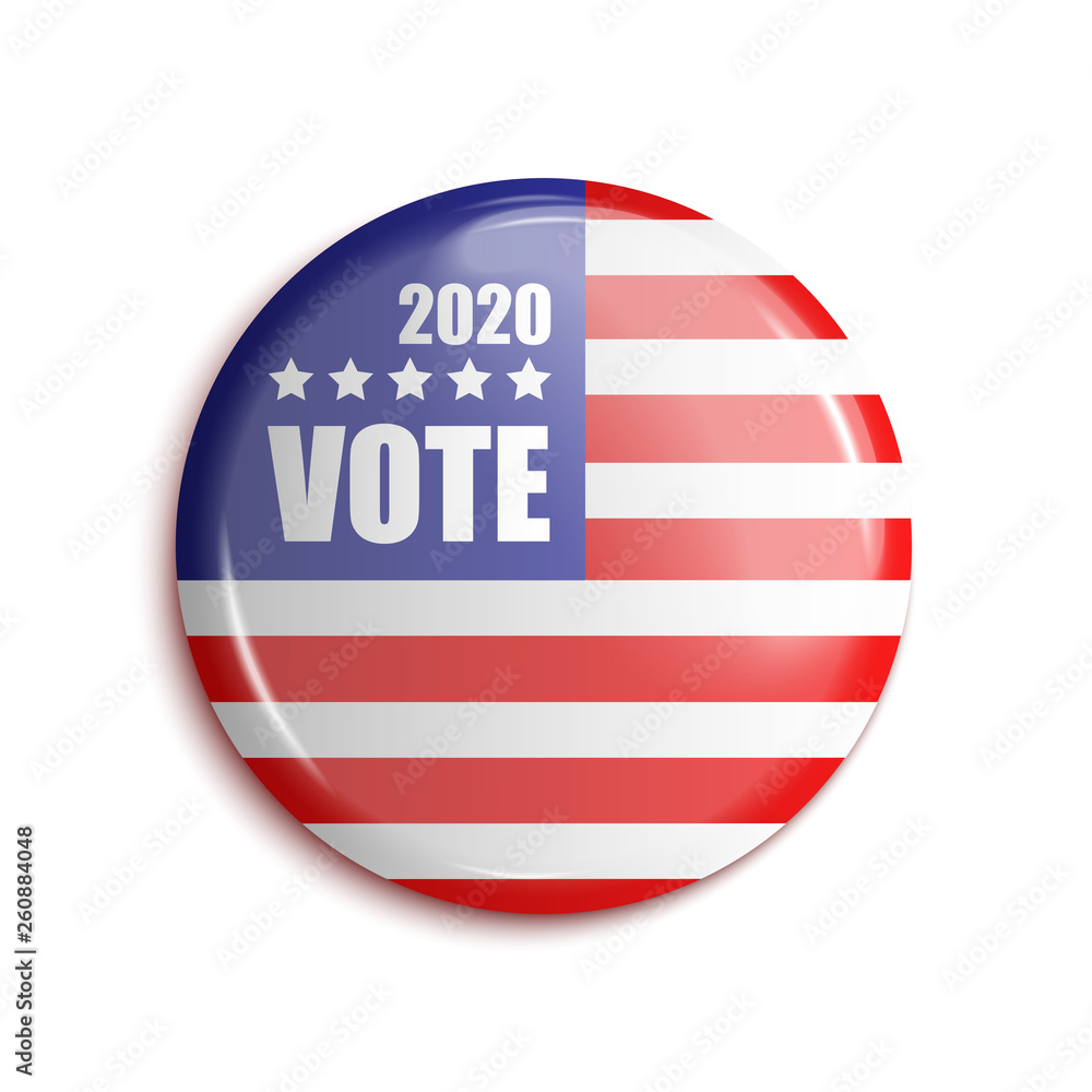 Vote bage USA 2020. On transparent background. Vector illustration Vote bage USA 2020. On transparent background. Vector illustration