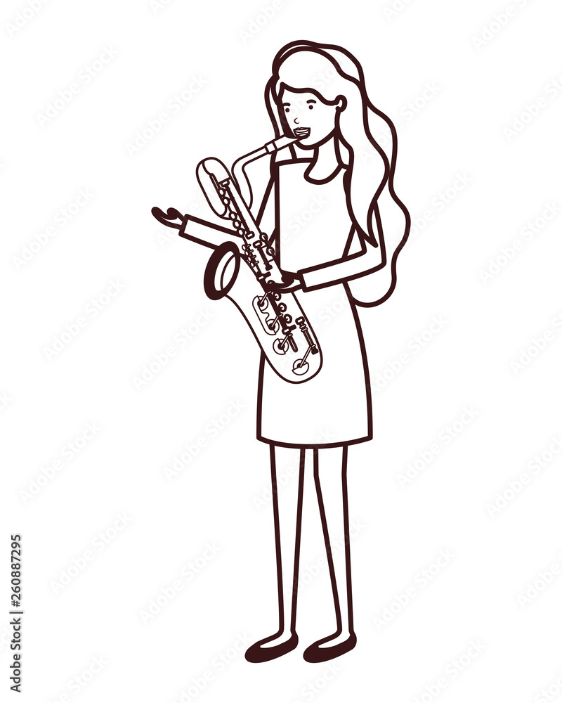 Fototapeta premium young woman with saxophone character