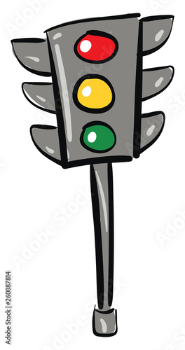 Cartoon traffic lightillustration vector on white background
