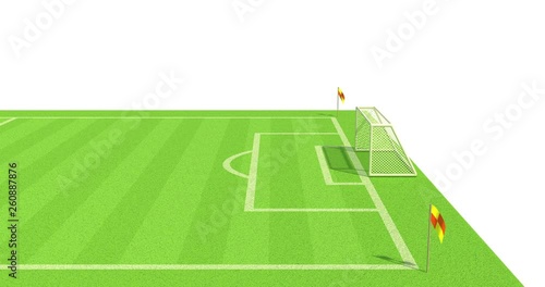 3d animation of a soccer field with alpha