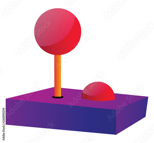 Multicolor joystick simple vector illustration on a white background